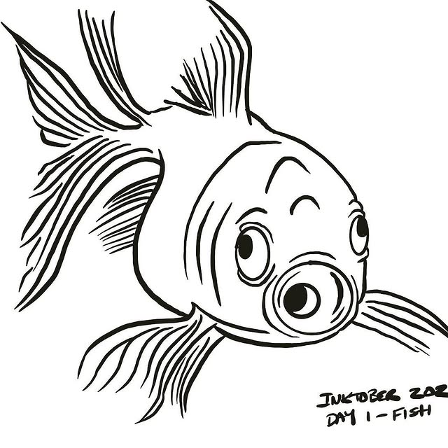 #inktober2020 Day 1 - Fish #procreatesketch